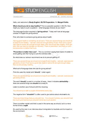 دانلود کتاب شبکه استرالیا. آماده سازی آیلتس انگلیسی را مطالعه کنید. (قسمت 26. مشاوره دادن)