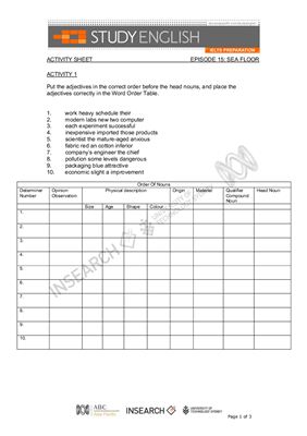 دانلود کتاب شبکه استرالیا. آماده سازی آیلتس انگلیسی را مطالعه کنید. قسمت 15. کف دریا
