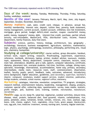 دانلود کتاب کلمات متداول در آزمون گوش دادن به آیلتس