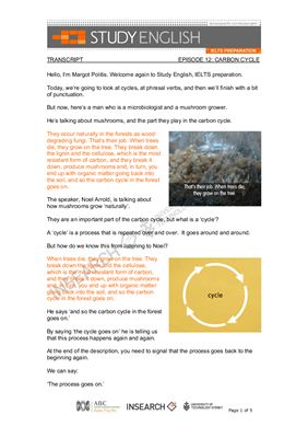 دانلود کتاب شبکه استرالیا. آماده سازی آیلتس انگلیسی را مطالعه کنید. قسمت 12 چرخه کربن