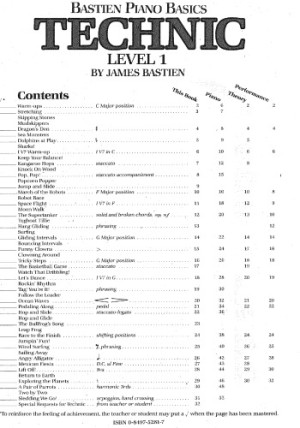 دانلود کتاب Bastien Piano Basics - WP216 Technic Level 1